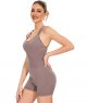 Womens Jumpsuits Cross Backless Workout Yoga Seamless One Piece Sleeveless Jumpsuit