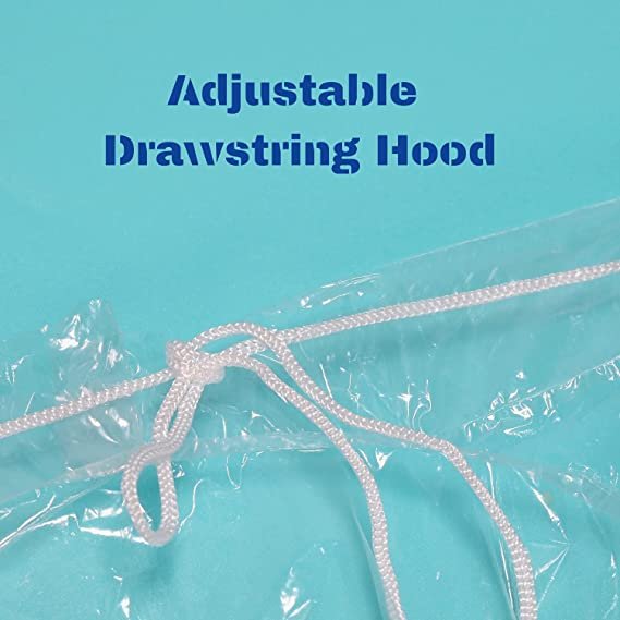 5 Pack Rain Poncho Set Colorful Disposable Rain Poncho for Adults with Drawstring Hood and Sleeves